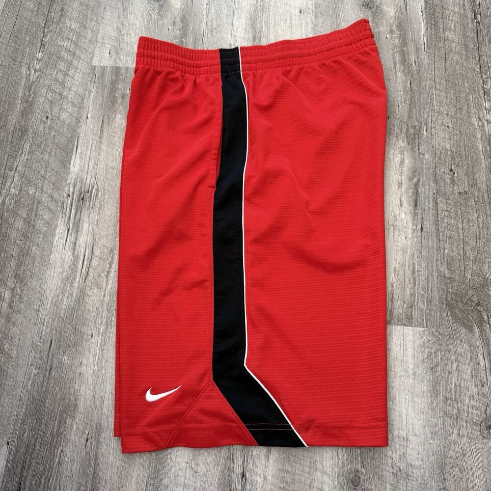 NIKE Basketball Layup Shorts Mens Large Red Drawstring Pockets Athletic 405996